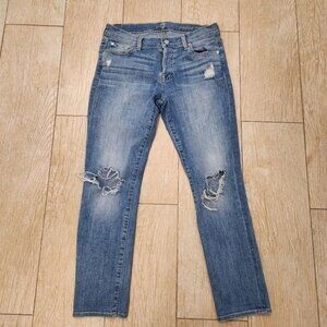 7 for all mankind josefina skinny boyfriend blue jeans size 27